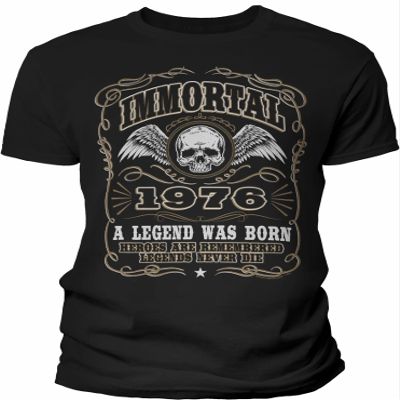 1976 Birthday Shirt for Men - Immortal 1976 A Legend was Born - 50th Birthday Gift - F/Black-001-4X