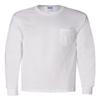Cotton 6 oz. Long-Sleeve Pocket T-Shirt (G241) White, 4XL view 1