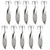 10pcs 1oz (28gr.) Fishing Kast Spoon with a Treble Hook Fish Chrome Jig Bait Lures Holographic Laser Silver Tape Kast Master Style Champ Spoons - Fish WOW! view 1