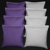 BackYardGamesUSA 8 All Weather Waterproof Cornhole Bags Pick Your 2 Colors Resin Fill 23 (Purple/Gray) view 1