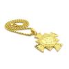 NYFASHION101 Polished Saint Benedit Medal Cross Pendant w/Gold-Tone Necklace - 2mm 24" Rope Chain view 4