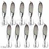 10pcs 1.5oz 1-1/2oz Fishing Kast Spoon with a Treble Hook Fish Chrome Jig Bait Lures Holographic Laser Silver Tape Kast Master Style Champ Spoons - Fish WOW! view 1