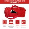ImpecGear Round Duffel Team Sports Equipment Bags, Travel Gym Fitness Bag. (Red) Small, Medium view 2