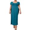 NE PEOPLE Womens Classic Short Sleeve Split Slit Maxi Dress-Teal-M view 1
