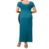 NE PEOPLE Womens Classic Short Sleeve Split Slit Maxi Dress-Teal-M view 3