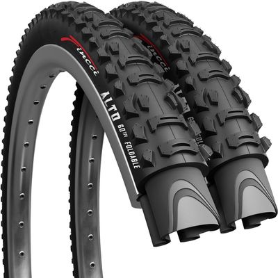 Fincci Pair 26 x 1.95 Bike Tires 50-559 Foldable 60 TPI Tires for MTB Mountain Hybrid Bicycle - Pack of 2 26x1.95 Inch Tire