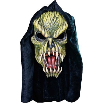 Loftus International Trick or Treat Classic Zagone Fang Face Full Head Mask Green Black One-Size Novelty Item