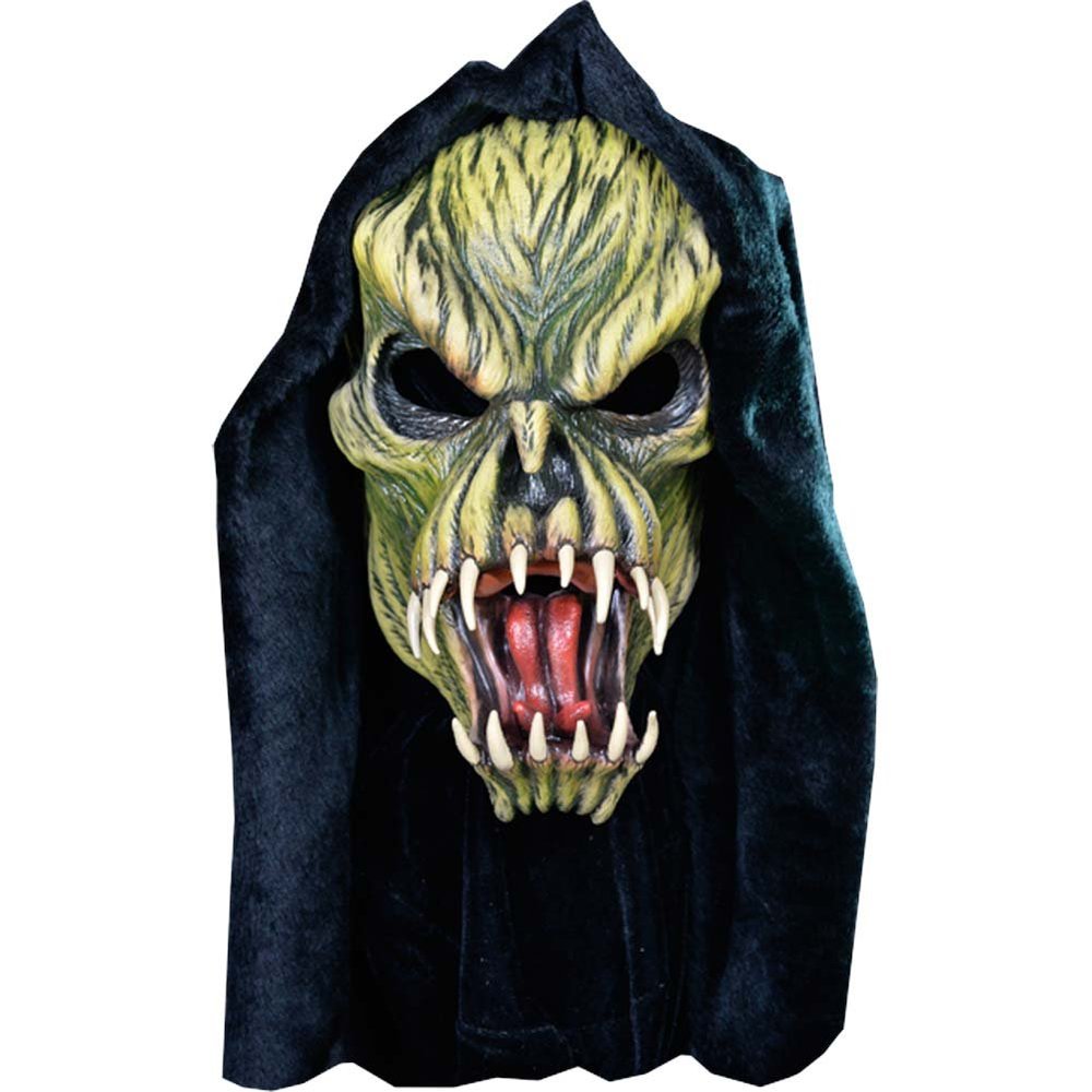 Loftus International Trick or Treat Classic Zagone Fang Face Full Head Mask Green Black One-Size Novelty Item