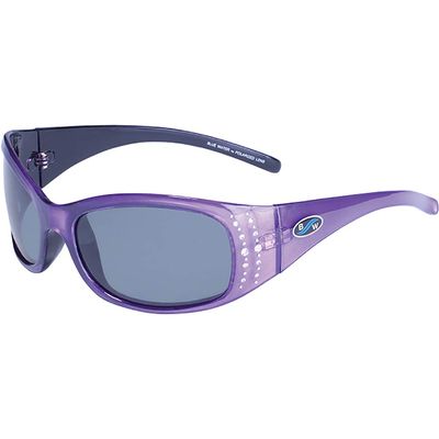 BluWater Polarized Biscayene Sunglasses Rhinestone Decorated Purple Frames Smoke Lenses by Global Vision