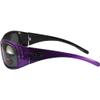 BluWater Polarized Biscayene Sunglasses Rhinestone Decorated Purple Frames Smoke Lenses by Global Vision view 4