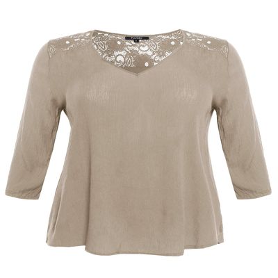 Awesome21 Flowy 3/4 Sleeve Bohemian Lace Top Desert Size M