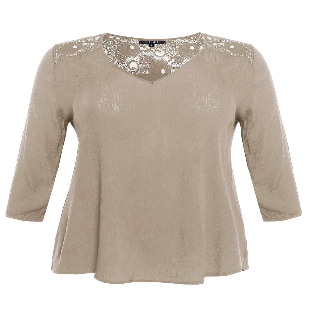 Awesome21 Flowy 3/4 Sleeve Bohemian Lace Top Desert Size M
