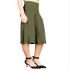 Lock and Love WB876 Womens Knit Culottes Pants XXXXXL Olive view 2
