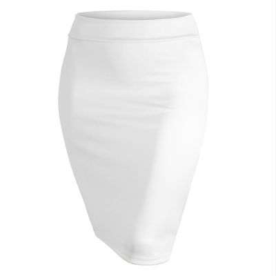 Lock and Love WB700 Womens Scuba Midi Skirt XXL White