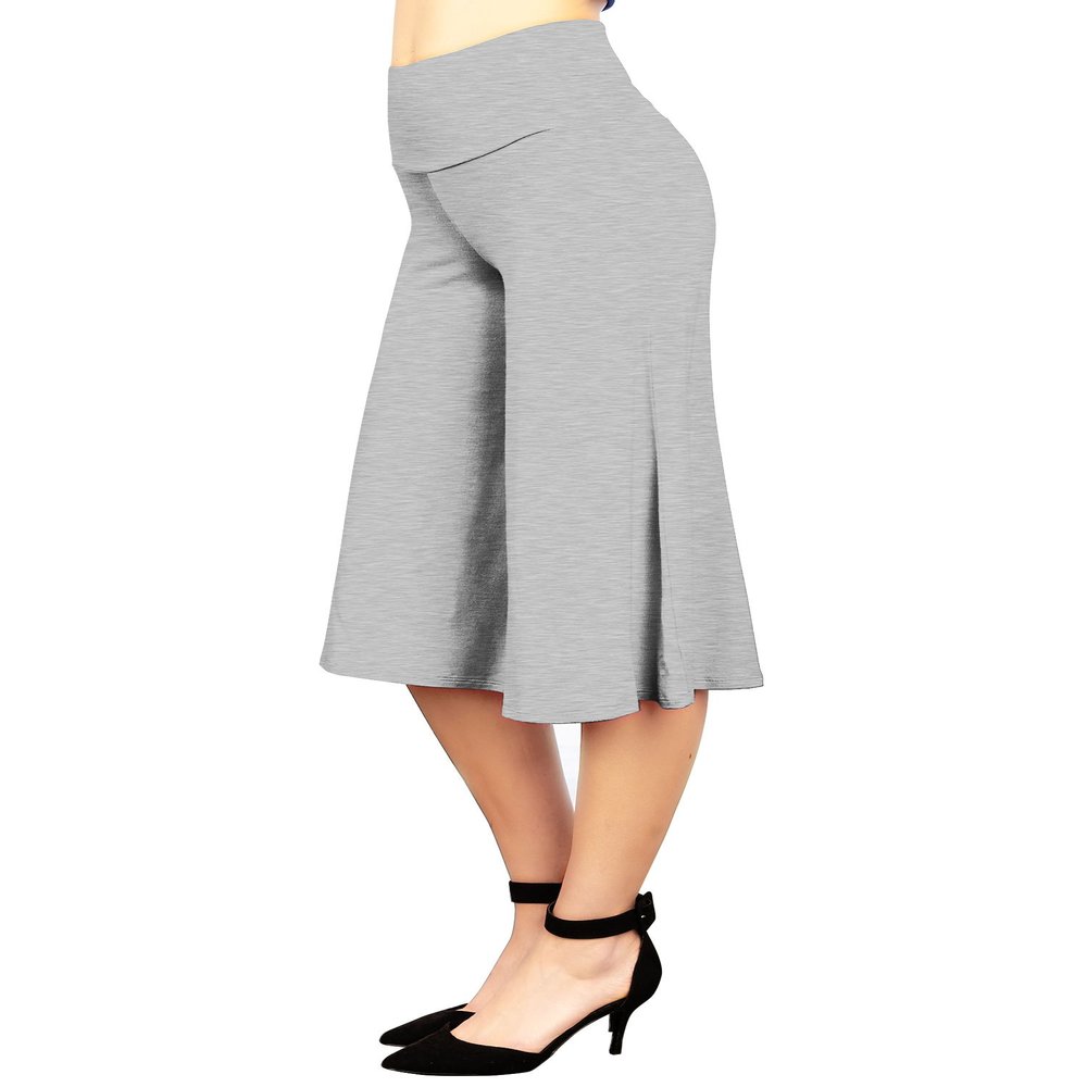 WB876 Womens Knit Culottes Pants XXL HEATHER_GREY