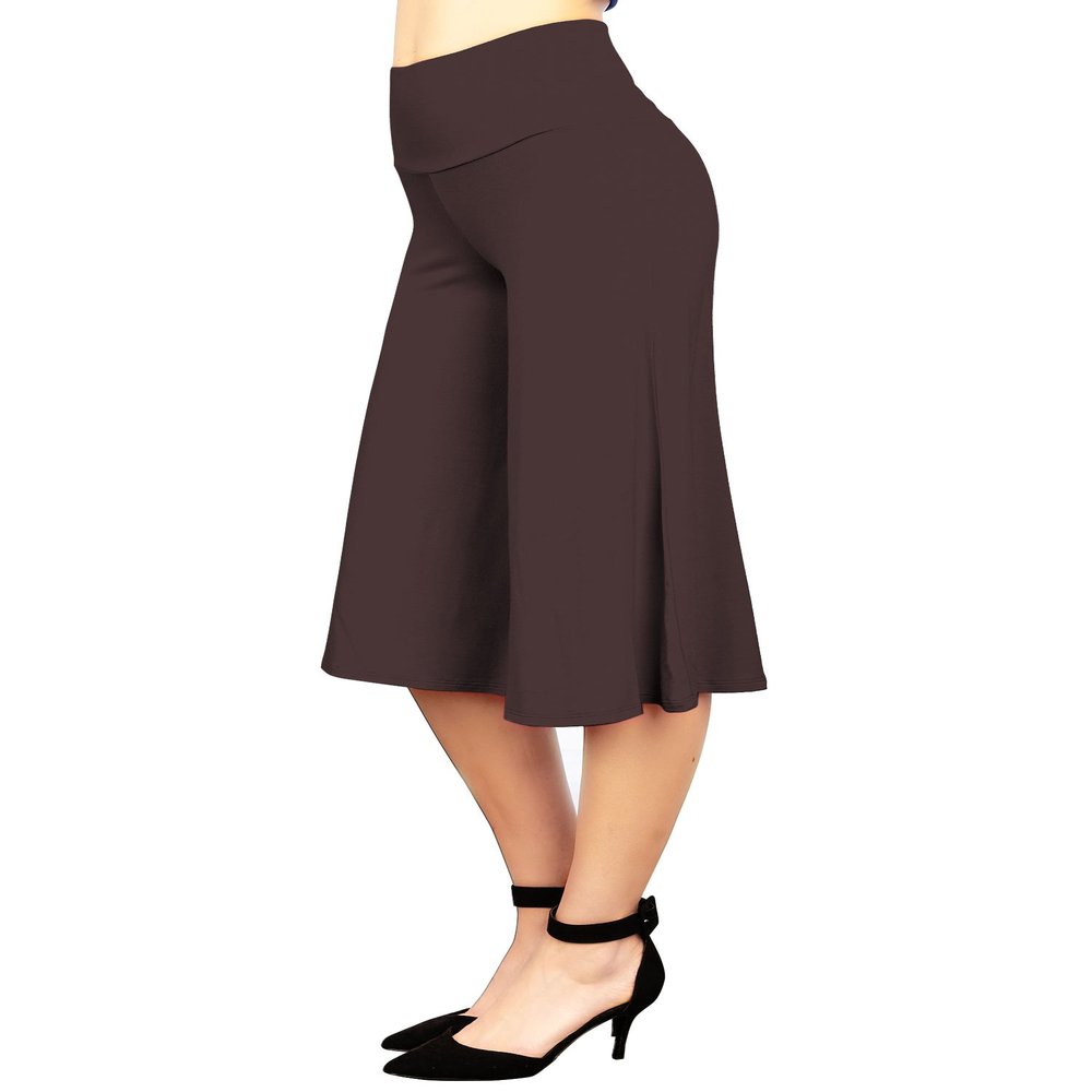 WB876 Womens Knit Culottes Pants XXXXL BROWN