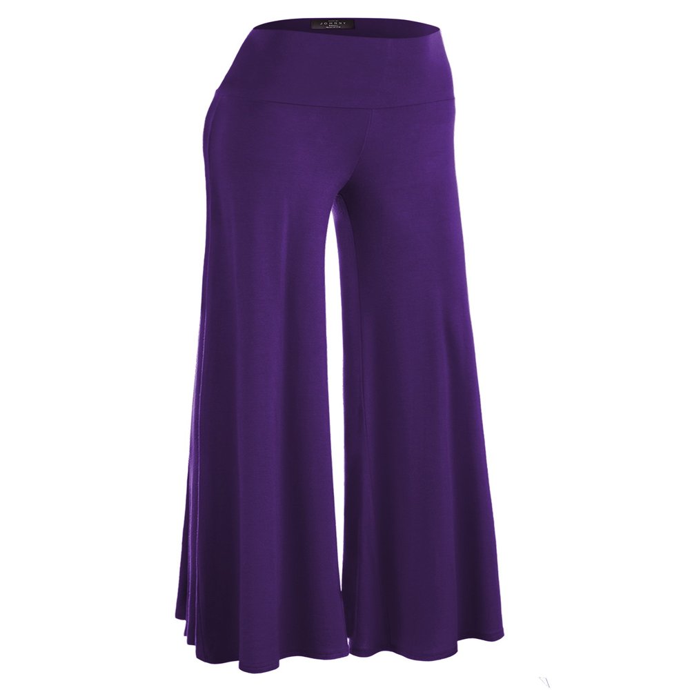 Lock and Love WB750 Womens Chic Palazzo Lounge Pants XXXXL Dark_Purple