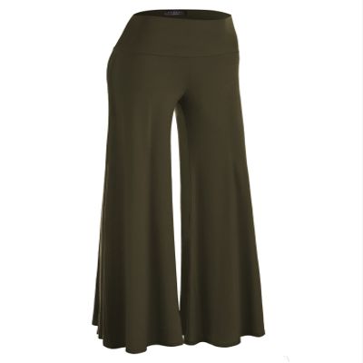 Lock and Love WB750 Womens Chic Palazzo Lounge Pants XXXXL Olive