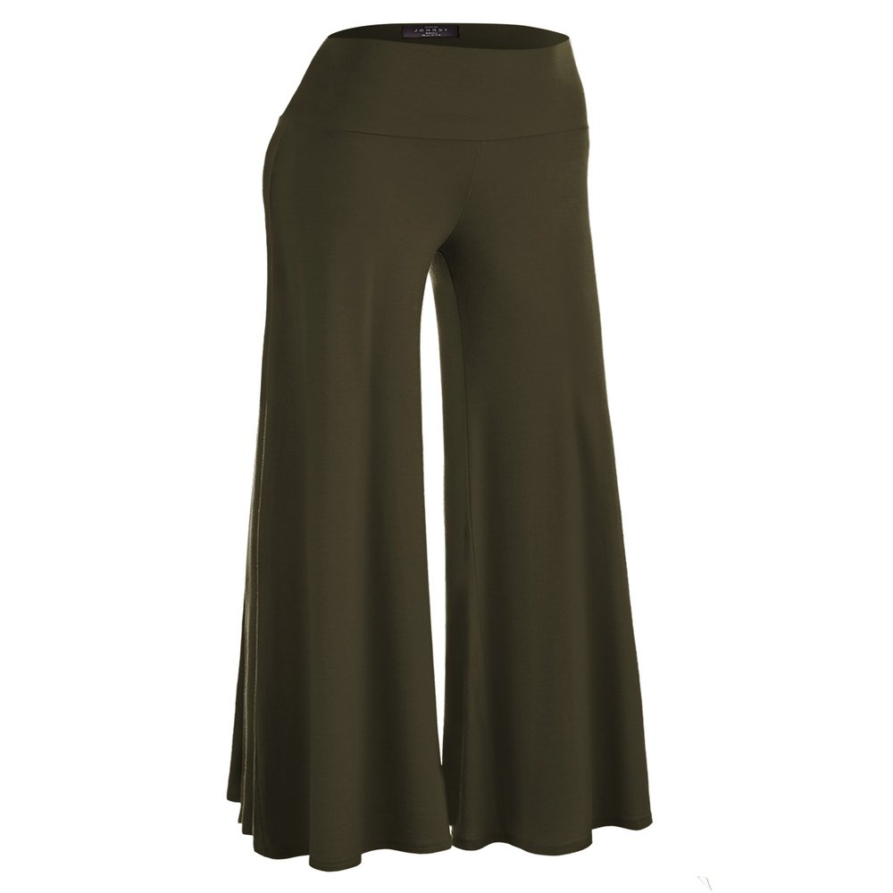 Lock and Love WB750 Womens Chic Palazzo Lounge Pants XXXXL Olive