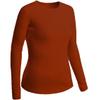 Active Basic Women Plain Basic Round Crew Neck Thermal Long Sleeves T Shirt Top Rust view 1
