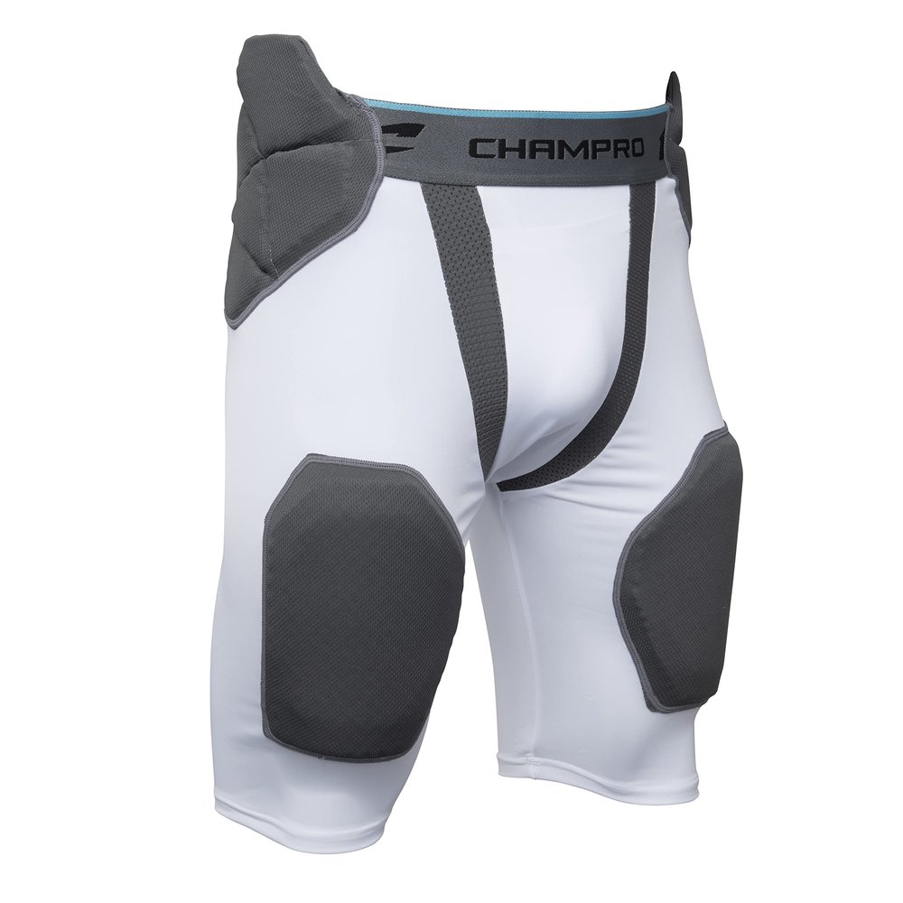 Champro Tri-Flex 5-Pad Integrated Girdle, White, Grey Inset, Medium (FPGU6YWM)