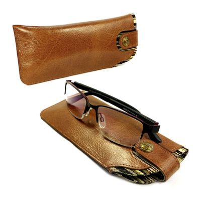 Alston Craig Vintage leather case for Glasses/Sunglasses Brown