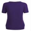 WT1175 Womens Scoop Neck Short Sleeve Front Pleated Tunic L Purple view 3