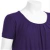 WT1175 Womens Scoop Neck Short Sleeve Front Pleated Tunic L Purple view 4