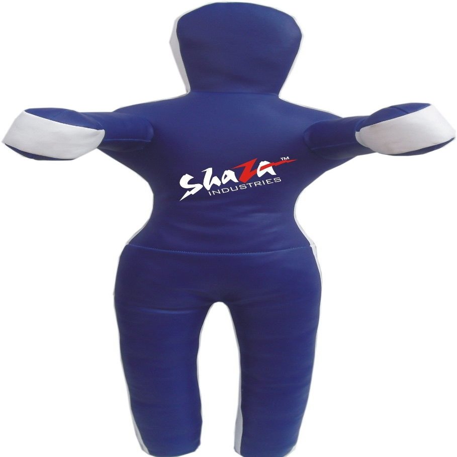 Shaza MMA Grappling Dummy Standing Position Hands Front Martial Arts Punch Bag Blue - 48 inches