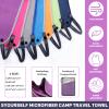 SYOURSELF 2 Pack Microfiber Camping Towel, Quick Dry Towel, Soft Absorbent Compact Travel Gym Workout Sweat Towel for Beach Yoga Swim Travel Camping Hiking Backpack Essentials (L:60"x30"+12"x24") view 3