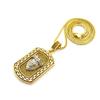 NYFASHION101 Crown King Lion in Dog Tag Pendant with Box Chain Necklace - 30" Silver-Tone Lion view 3