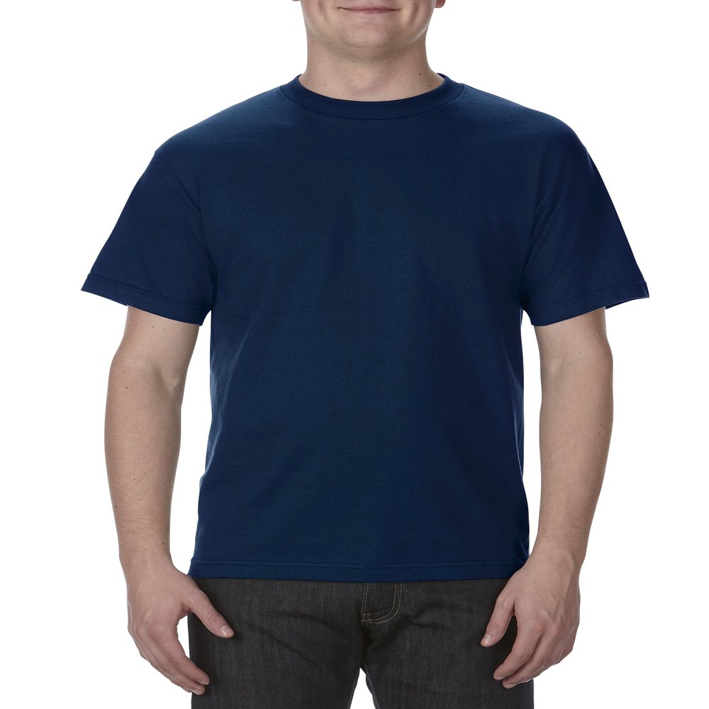 Alstyle Apparel AAA Mens Classic Cotton Short Sleeve T-shirt, Navy, Medium