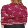 Sakkas Liua Long Wide Woven Patterned Design Multi Colored Pashmina Shawl/Scarf - Fuchsia - OS view 2