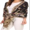 Sakkas Liua Long Wide Woven Patterned Design Multi Colored Pashmina Shawl/Scarf - Navy - OS view 4