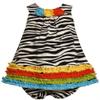 Bonnie Jean Baby Girls 3M-24M Multicolor Ruffle Border Zebra Stripe Knit Dress (12 Months, Black/White) view 1