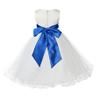 Wedding Pageant Ivory Flower Girl Rattail Edge Tulle Flower Girl Dress Toddler 829s 2 view 1