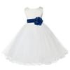 Wedding Pageant Ivory Flower Girl Rattail Edge Tulle Flower Girl Dress Toddler 829s 2 view 2