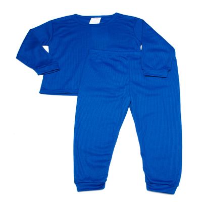 Boys Thermal Long Underwear Set (7, Royal Blue)