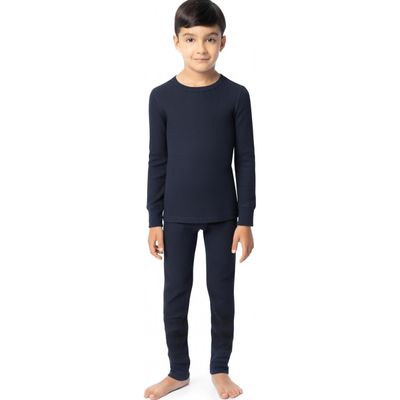 Boys Thermal Long Underwear Set (24M, Navy Blue)