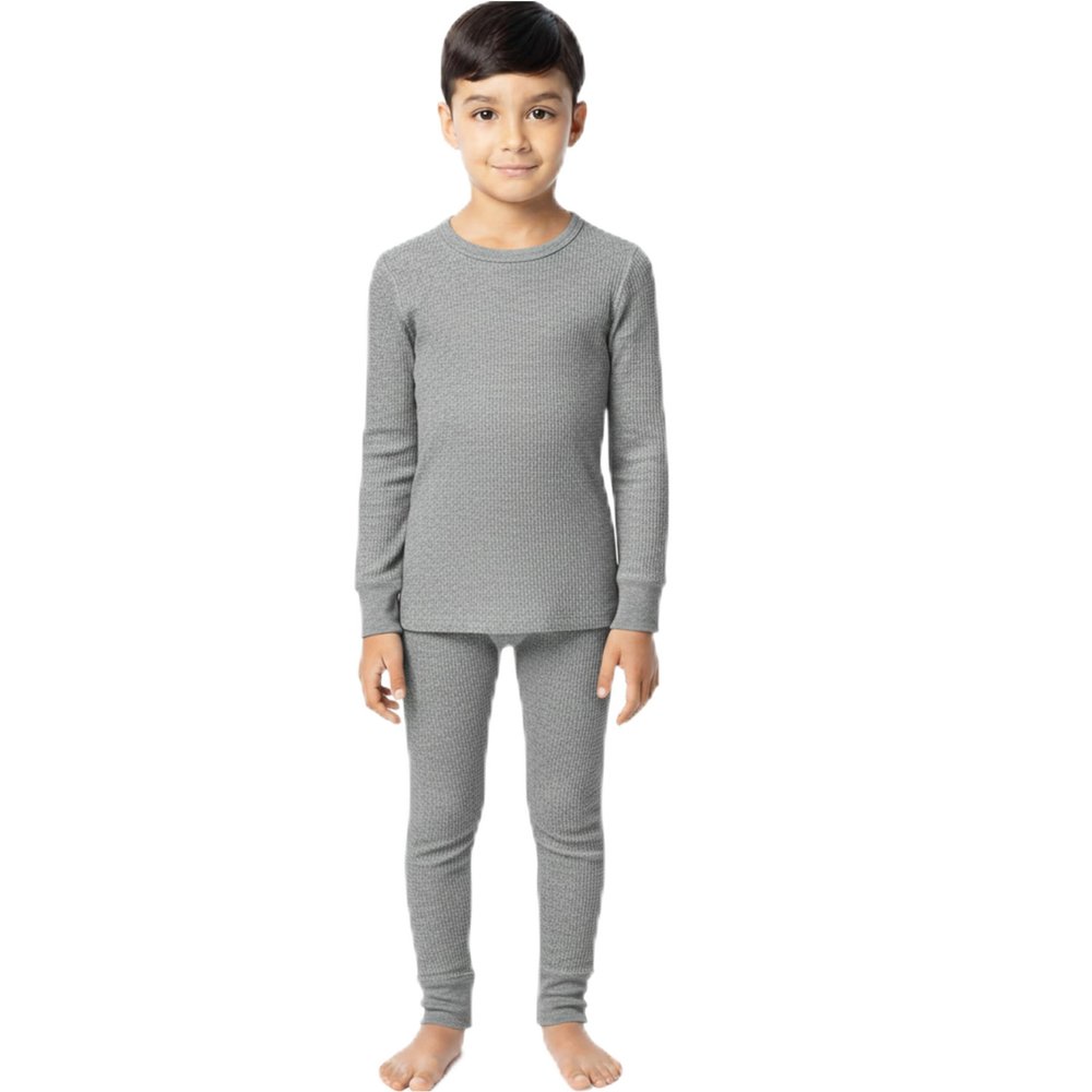 Boys Thermal Long Underwear Set (2T, Gray)