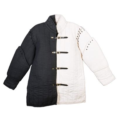 Black and White Medieval Gambeson Type I Padded Jacket Coat SCA WMA LARP Multiple Sizes