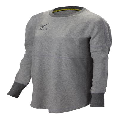 Mizuno Hitters Pullover, Heathered Light Grey, Extra Small