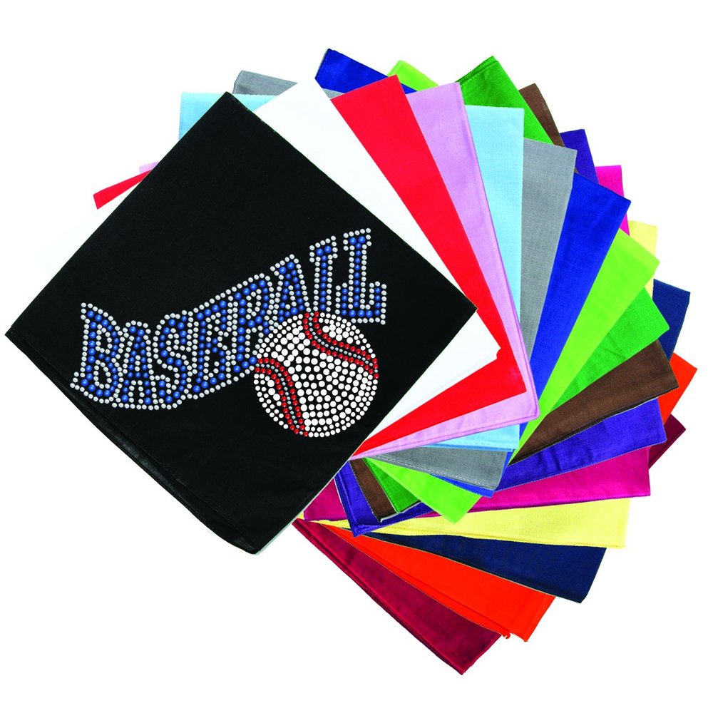 Dog in the Closet, Baseball with Ball - Rhinestone Dog Bandana - Choice of Color