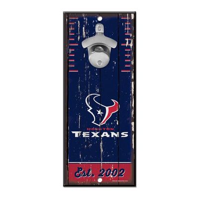 WinCraft NFL Houston Texans Bottle Opener5x11 Wood Sign Bottle Opener, Team Colors, 5"x11"