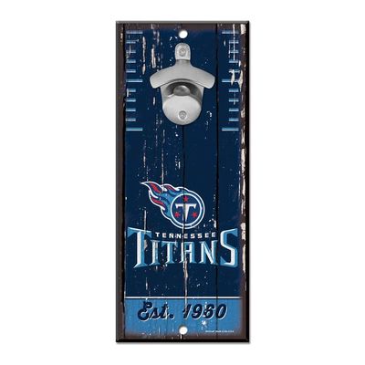 WinCraft NFL Tennessee Titans Bottle Opener5x11 Wood Sign Bottle Opener, Team Colors, 5"x11"