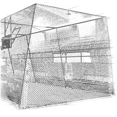 Batting Cage, Over The Frame, 10' High, 50' Long, 15 Netting