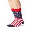 Hot Sox Men's Conversation Starter Novelty Casual Crew Socks, American Flag (Red), 10-13 view 2