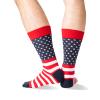Hot Sox Men's Conversation Starter Novelty Casual Crew Socks, American Flag (Red), 10-13 view 4
