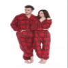 XMASCOMING Women's & Men's Hooded Fleece Onesie Pajama Red Grey Plaid Size US XL view 2