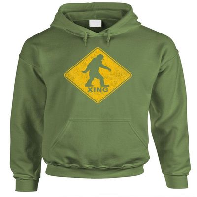 Guacamole BIGFOOT CROSSING - sasquatch squatchin' gag - Mens Hoodie, 2XL, Military